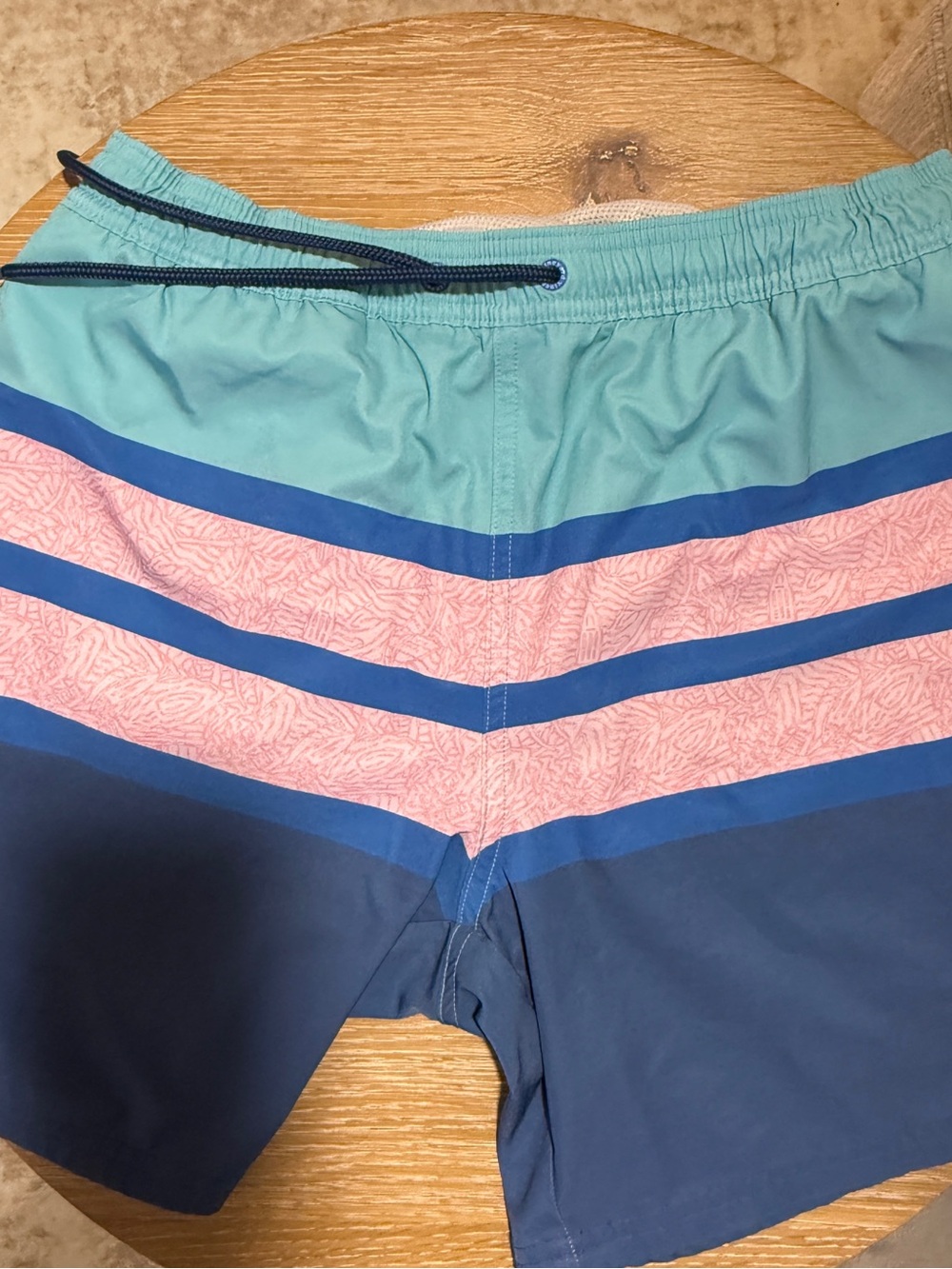Vineyard Vines Aqua, Pink & Navy Striped Men's Swim Board Shorts